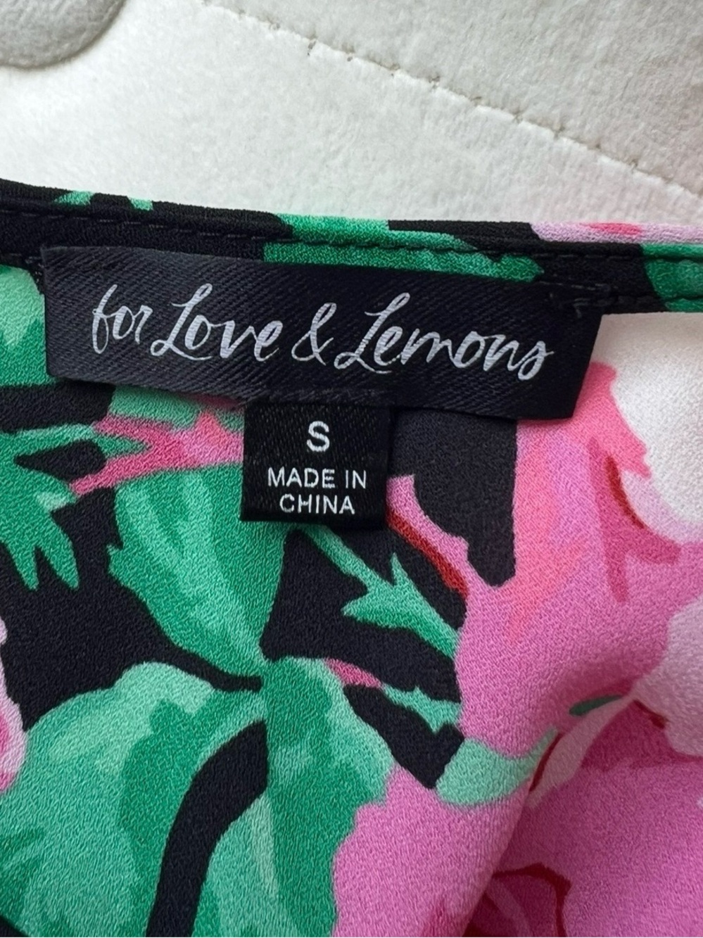 For Love & Lemons Becca Black Floral Maxi Slip Dress with Pink Roses - Picture 7 of 7